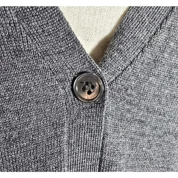 Eileen Fisher Long Cardigan Sweater Button Front Italian Merino Wool Gray SZ XS - Picture 6 of 8